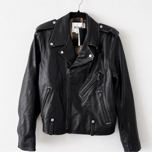 Re/Done Jackets & Blazers - RE/DONE Black Leather Classic Moto Jacket